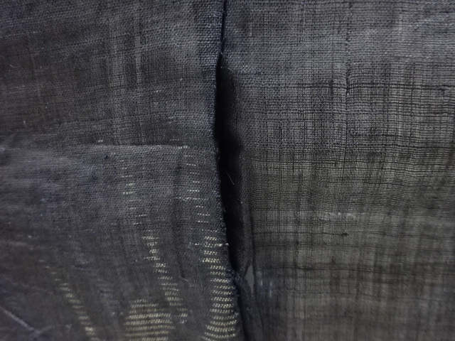  アンティーク　本場宮古上布　荒波模様織出し着物(材料)